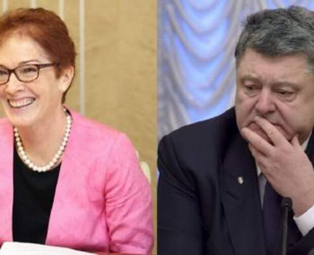 посол США на Украине Мари Йованович и президент Украины Пётр Порошенко