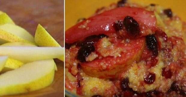 Кукурузный десерт с яблоками и грушами. \ Фото: yandex.ua.