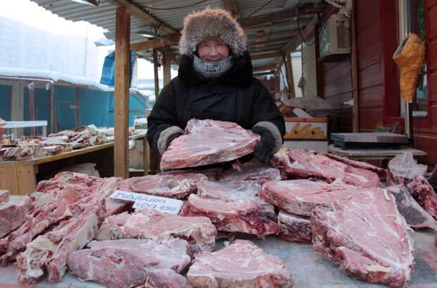 Якутский рынок при 40 градусах мороза