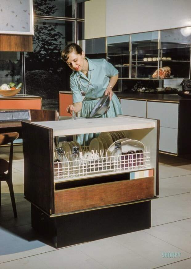 Посудомоечная машина. 1959 год. история, ретро, фото