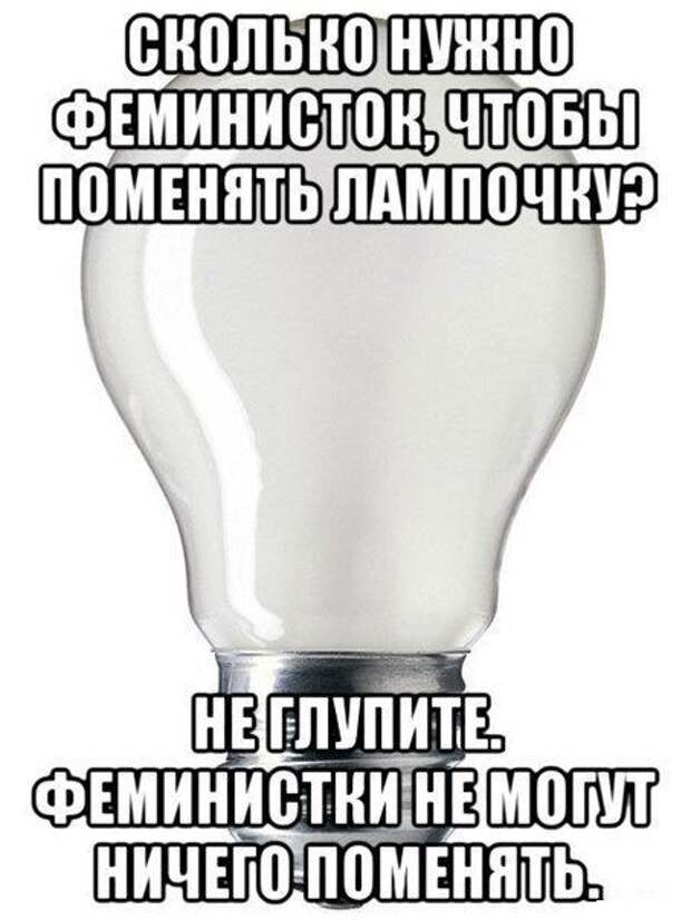 Анекдоты про феминисток. Шутки про лампочку. Анекдоты про феминизм. Шутки про феминизм.