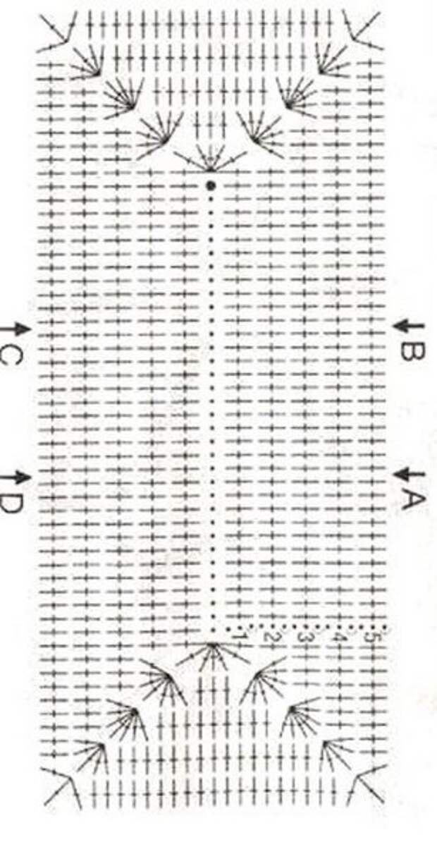 Схема вязания крючком прямоугольника по кругу