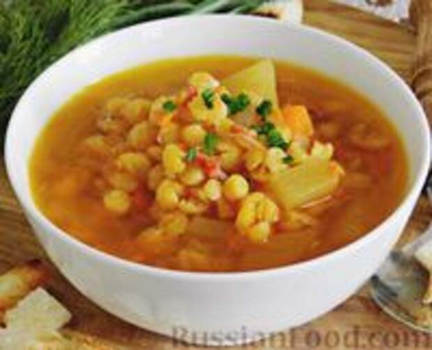 Фото к рецепту: Гороховый суп в горшочке