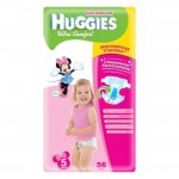 Подгузники Huggies Ultra Comfort для девочек 5 (12-22 кг) 56 шт