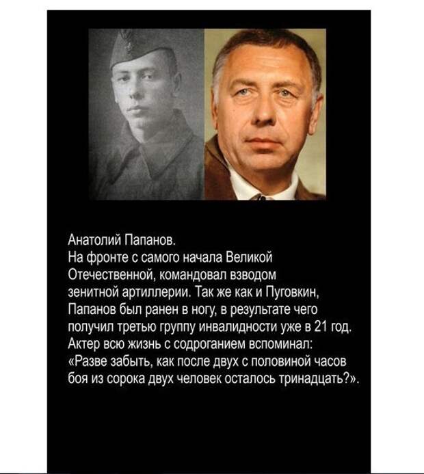 Актёры-ветераны войны история, факты