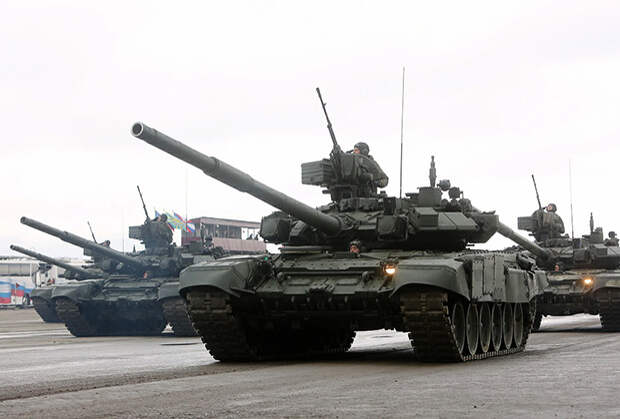 Т-90А на репетиции Парада Победы