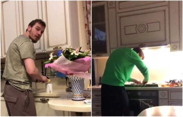 Благодаря видео о том, как любимый супруг готовит чай и моет плиту можно увидеть кухоный гарнитур. | Фото: instagram.com. Благодаря видео о том как любимый супруг готовит чай и моет плиту можно увидеть кухоный гарнитур Фото instagramcom
