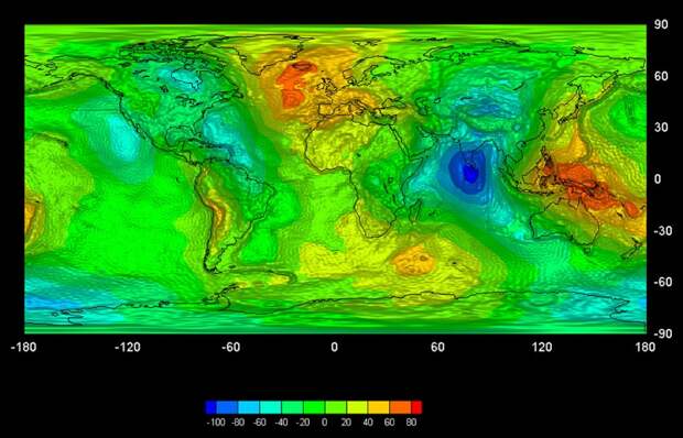 10 гравитационная карта Земли