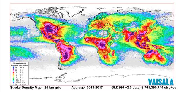 Egypt and Antartica are lightning-free zone areas, but not so much North America.