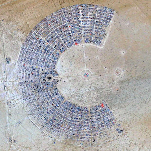 12. Фестиваль «Burning Man», Невада, США мир, спутник, фотография