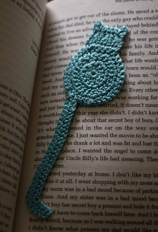 Закладка для книг кошка крючком