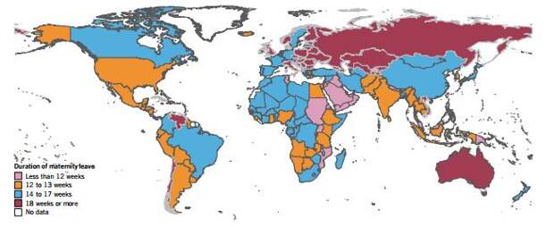 в каких странах самые длинные и самые короткие декретные отпуска? таблица