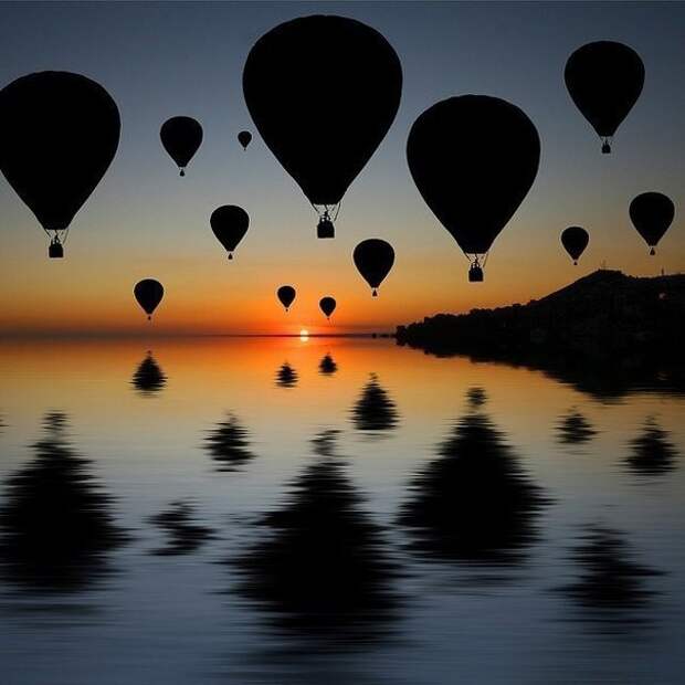 Завораживающий полет ночью на воздушном шаре Каппадокия, отдых, полет на воздушном шаре, путешествия, турция