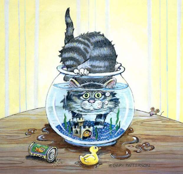 Коты-котики,теплые животики... Художник Гэри Паттерсон (Gary Patterson) (114 картинок)