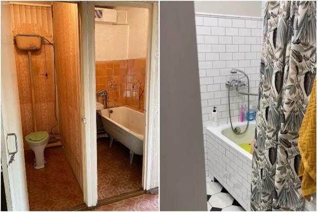 Ванная комната до и после ремонта.