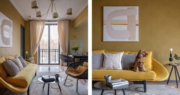 Законодатель моды: желтый диван в интерьере. 15 обалденных гостиных