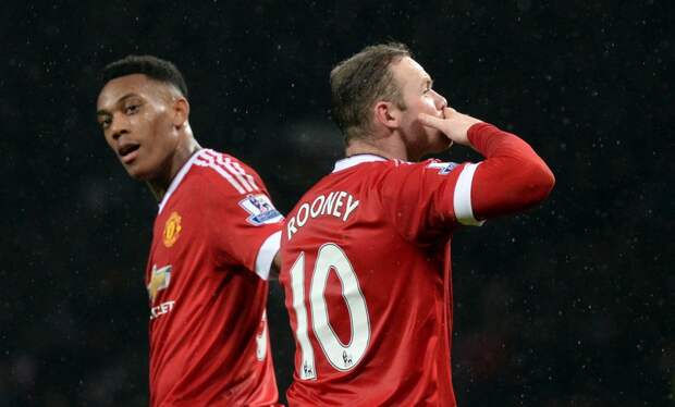 Anthony Martial et Wayne Rooney (Manchester United)