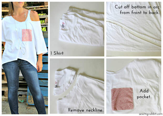 Смотрите не 6 - High-Low Dolman с карманными - 10 способов превратить белый чай - #sewing || www.sewingrabbit.com