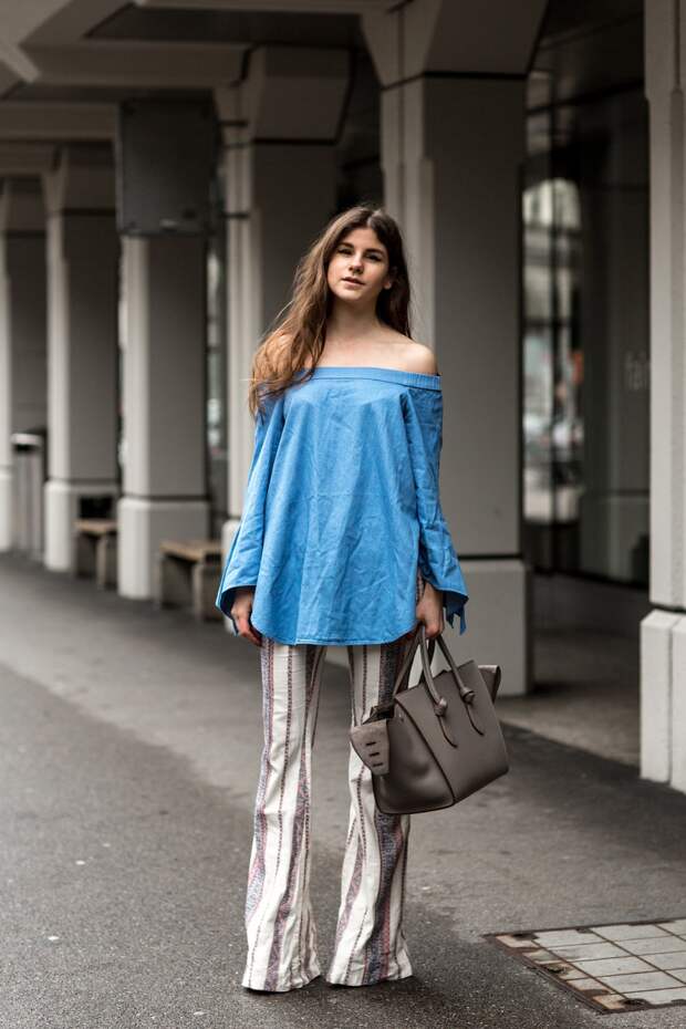 The-Fashion-Fraction-Schweizer-Modeblog-Blogger-Best-Swiss-Fashion-Blog-Outfit-Inspiration-Flared-Pants-Tibi-Off-Shoulder-Shirt-Celine-Tie-The-Knot-Bag-2