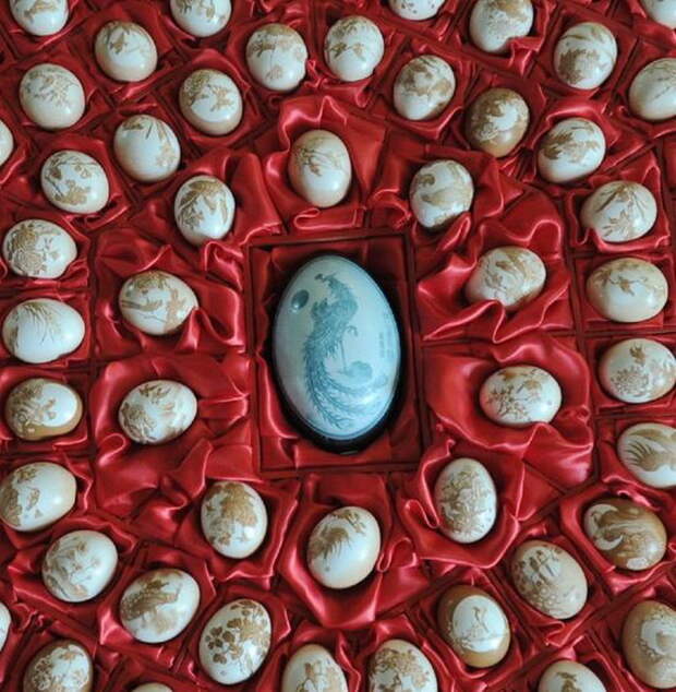 Коллекция резных яиц от художника Pu Derong