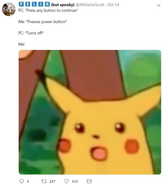 Удивлённый Пикачу