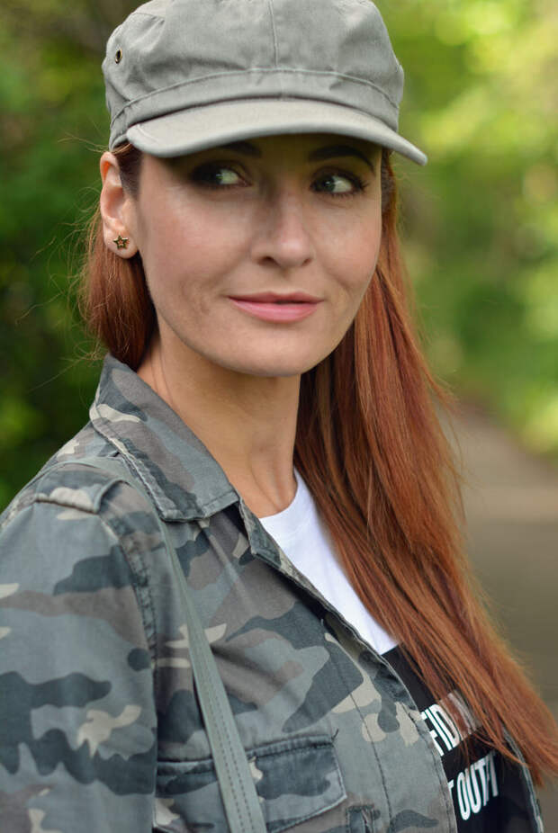 Casual style | Army style camo jacket, khaki cap