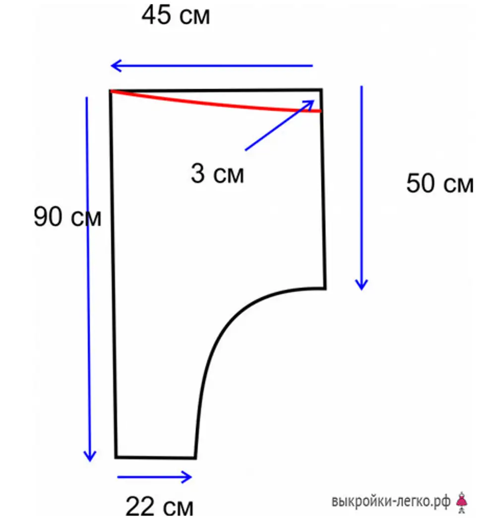 Выкройка штанишек для новорожденного