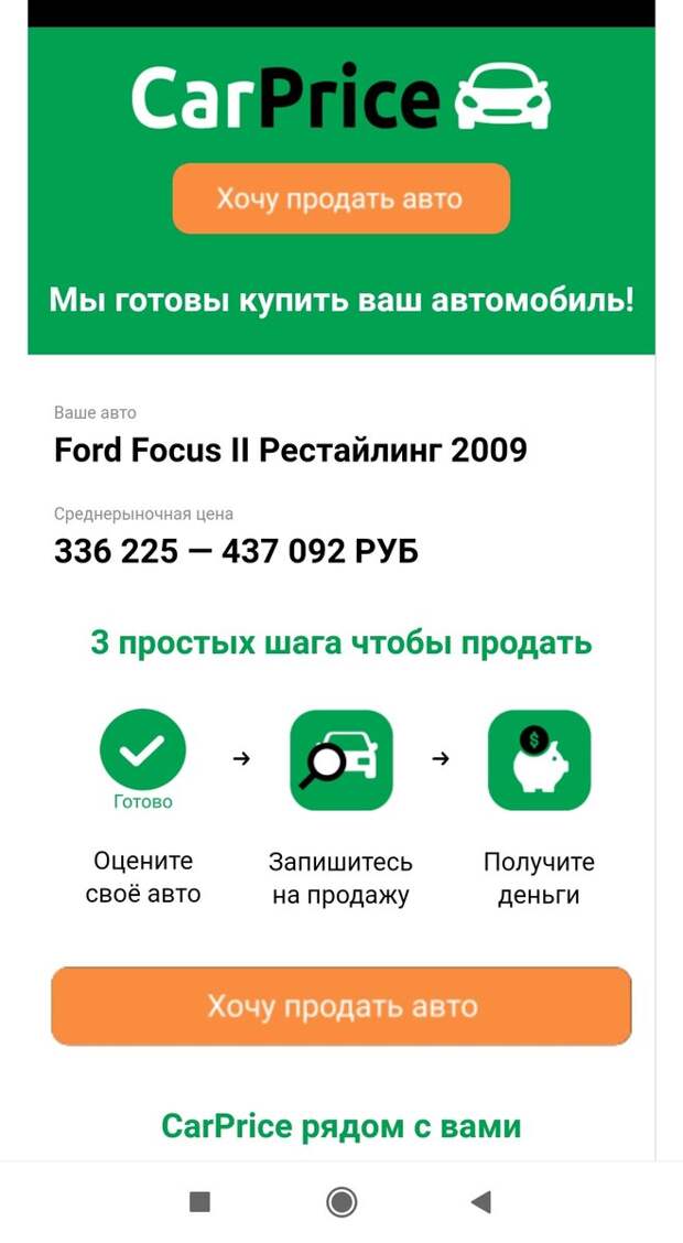 Как в Carprice продать Форд Фокус 2 на 30 % дешевле рынка. Личный опыт в 2021 году.