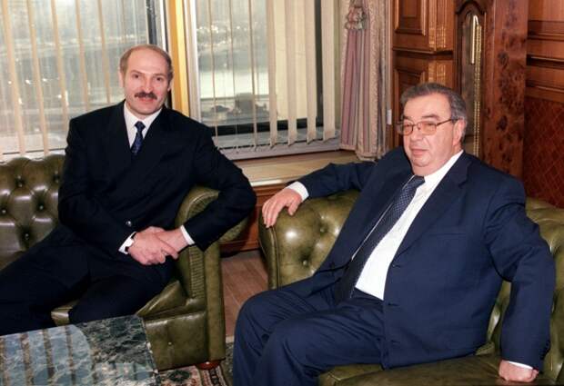 Встреча с президентом Белоруссии Александром Лукашенко в Москве, 1999 год