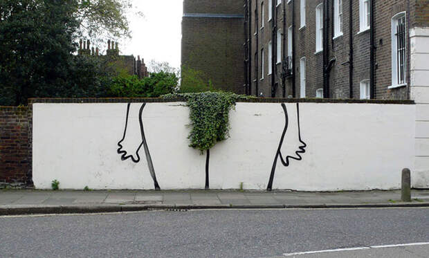 funny-street-art-woman-hair-wall