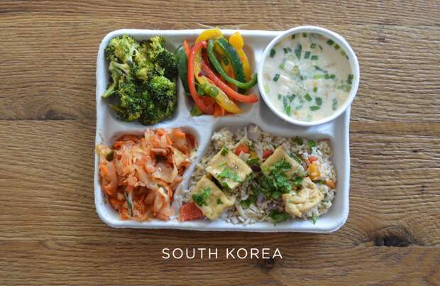 Южная Корея ланч, обед, рацион, школа, школьный обед