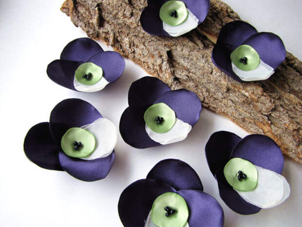 Новый стиль ... Ручной пришить цветок аппликации (6 шт) - БАКЛАЖАНЫ PURPLE Орхидеи