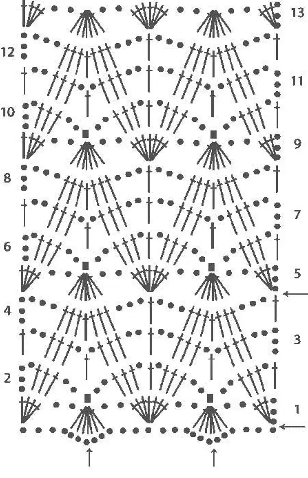 Узоры крючком со схемами для палантина ажурные
