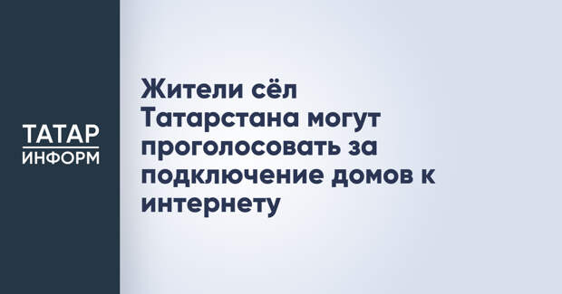 Жители сёл Татарстана могут проголосовать за подключение домов к интернету