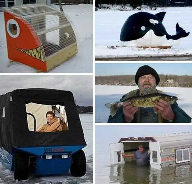 Креативные домики для зимней рыбалки