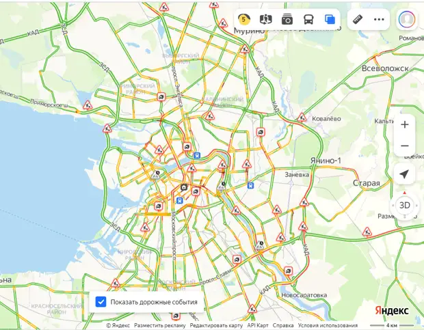 Репетиций парада нет, вип-гостей нет, а всё равно пробки. На КАД — 9 км