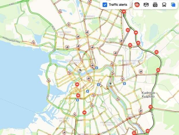 Петербург 25 декабря сковали 10-балльные пробки