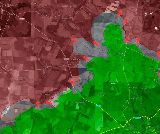 Российские войска контролируют 90% Торецка, карта боевых действий