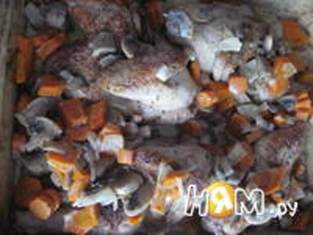 Приготовление цыплят с грибами в сливках: шаг 4