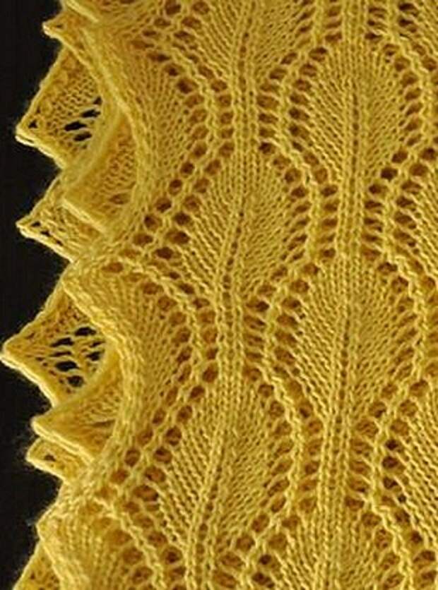 Схема узора для шарфа спицами
