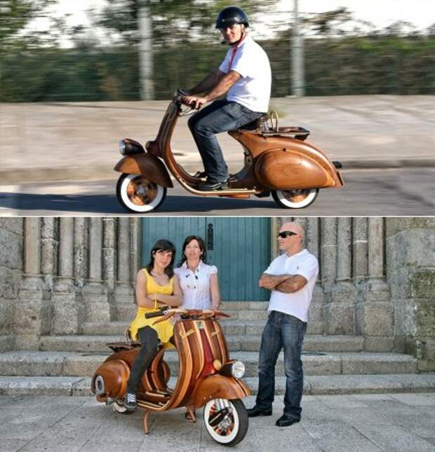 В Португалии сделали скутер и мотоцикл из дерева - Фото 1
