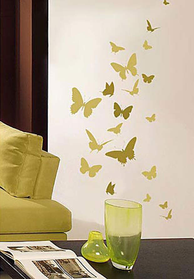 Порхающие бабочки в интерьере. Трафареты для стен и потолка (8) (341x490, 95Kb)