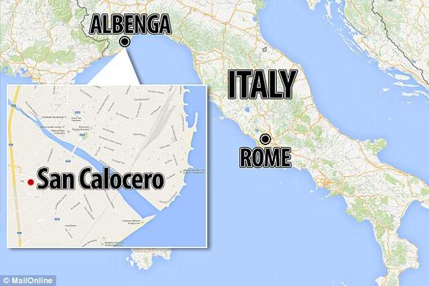 The remains were discovered by a team of archaeologists from the Pontifical Institute of Christian Archaeology at the Vatican, at the complex of San Calocero in Albenga (marked on the map) on the Ligurian Riviera, Italy