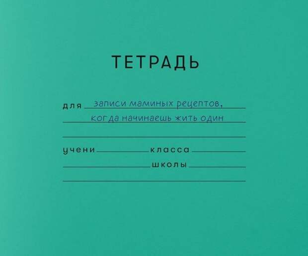 Школьные тетради из взрслой жизни