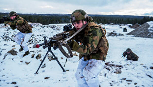 Военнослужащие Вооруженных сил Норвегии во время совместных учений НАТО Trident Juncture 2018 (Единый трезубец)