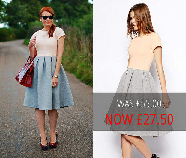 Sale: ASOS Midi Skater Dress in Bonded Scuba Fabric