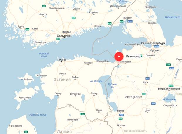 Ивангород на карте Яндекс