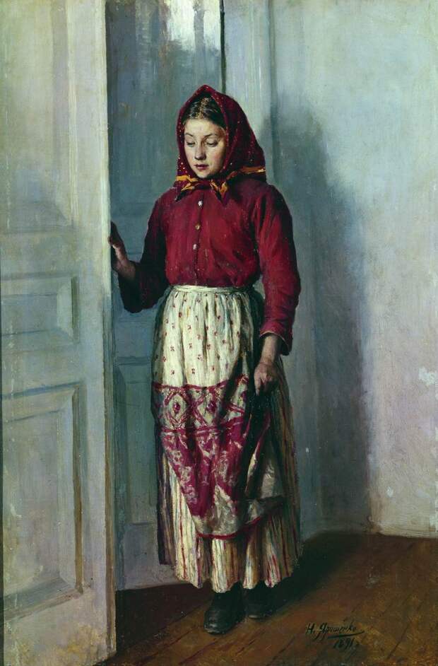 полотно художника Н.А.Ярошенко, "Девушка-крестьянка"