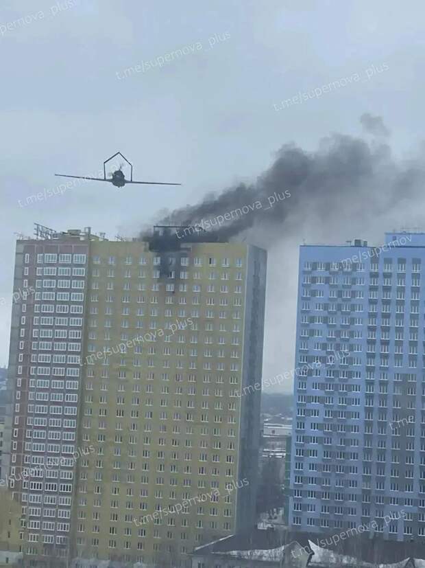 Два украинских БПЛА атаковали строящийся дом в микрорайоне Затон в Уфе