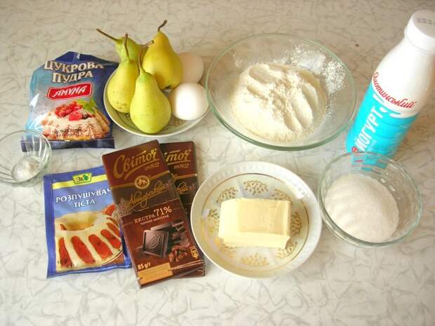 Ингредиенты: в духовке, видео, еда, кулинария, рецепты, с грушами, шоколадный кекс